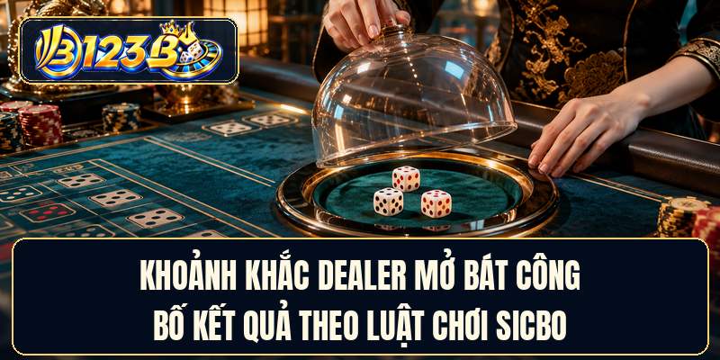 Khoảnh khắc dealer mở bát công bố kết quả theo luật chơi sicbo