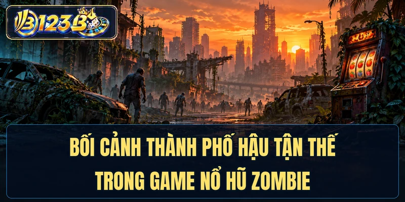 Bối cảnh thành phố hậu tận thế trong game nổ hũ zombie